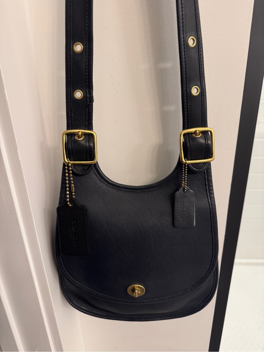 Coach Black Leather Berkley Shoulder Bag with Gold Hardware - Picture 4 of 8